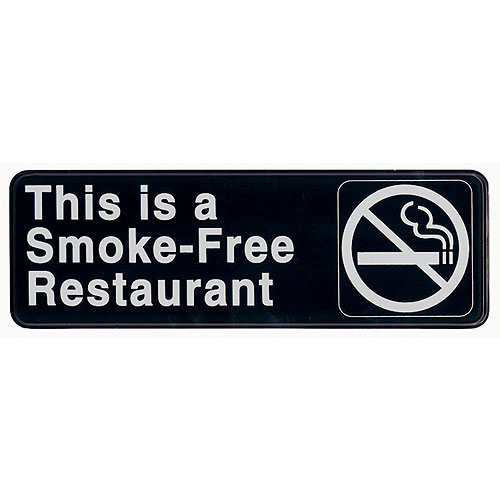 Update International Update International Sign: THIS IS A SMOKE FREE RESTAURANT. Black with White Imprint, 3