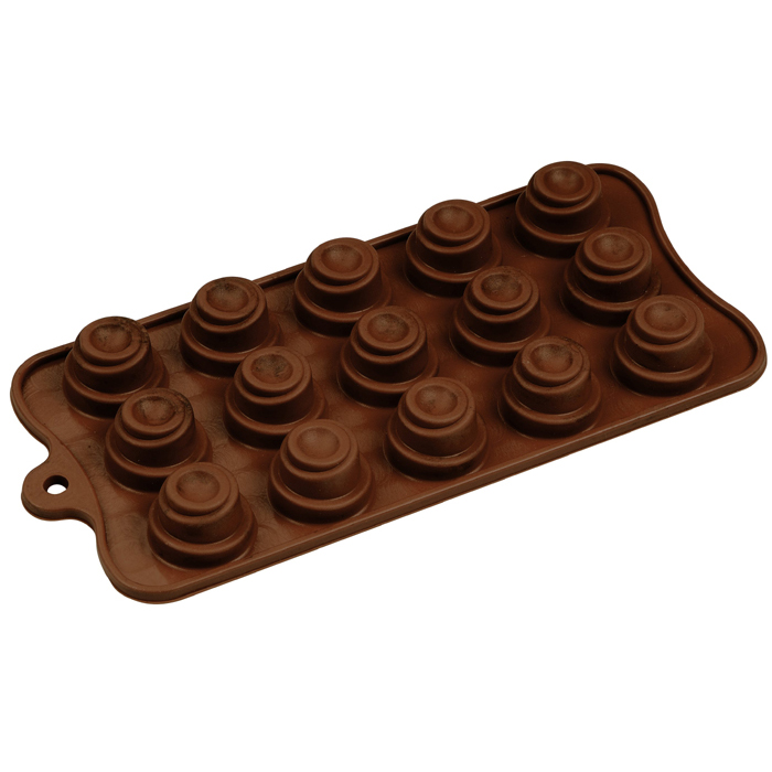 Fat Daddio's Fat Daddio's Silicone Chocolate Mold: Spiral Cone, 15 Cavities