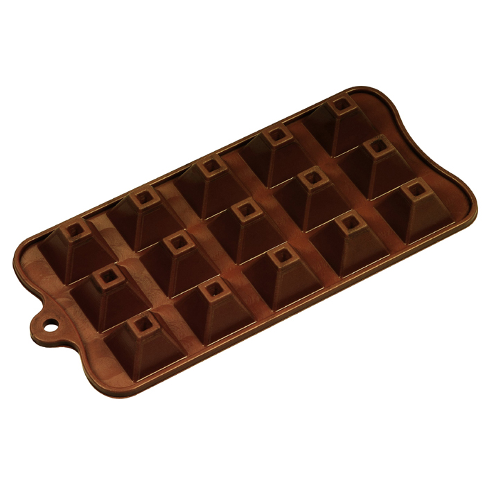 Fat Daddio's Fat Daddio's Silicone Chocolate Mold: Dimpled Pyramid, 15 Cavities