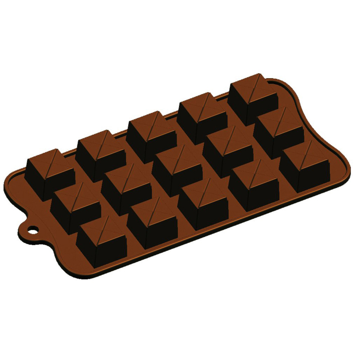 Fat Daddio's Fat Daddio's Silicone Chocolate Mold: Tiered Square, 15 Cavities