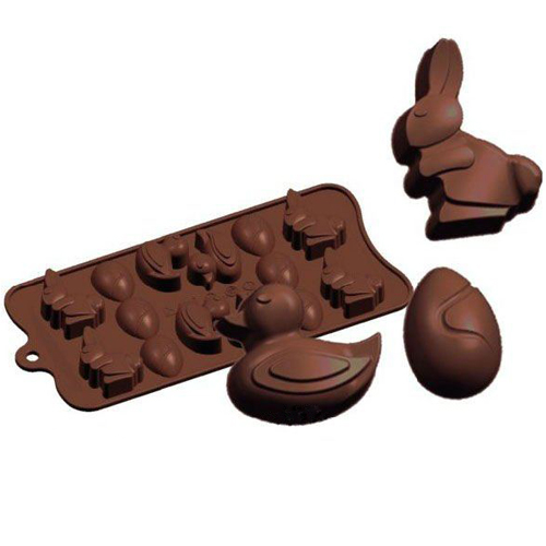 Fat Daddio's Fat Daddio's Silicone Chocolate Mold: Easter Assortment, 14 Cavities