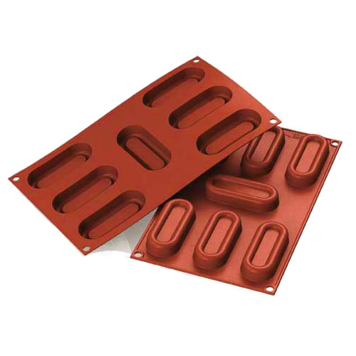 Silikomart Silikomart Red Silicone Bake Mold Log Savarin 1.4 Oz, 1-1/2