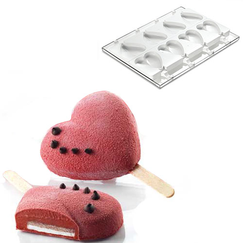 Silikomart Silikomart Silicone Mold for Ice Cream Pops: Heart Shape