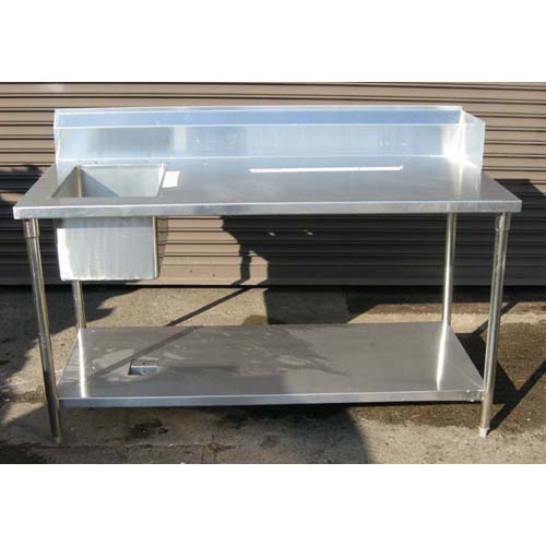 Custom Made Custom Made Commercial Stainless Steel Kitchen Table & Sink New 66
