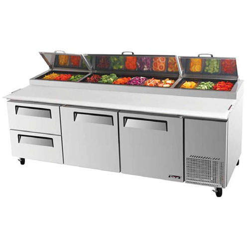 Turbo Air Turbo Air TPR-93SD-D2 Super Deluxe 2 Drawer Pizza Prep Table 31 Cu. Ft.
