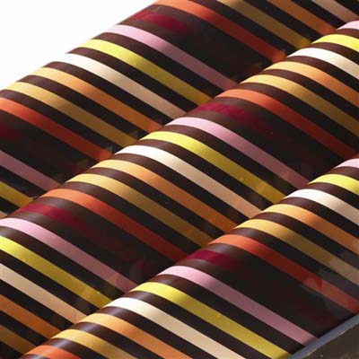 PCB PCB Chocolate Transfer Sheet: Colored Stripes. Each sheet 16