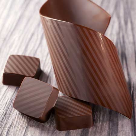 25 Chocolate Transfer Sheets: Matte and Shiny Stripes
