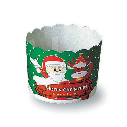 Welcome Home Brands Welcome Home Brands Disposable Green Santa Christmas Paper Baking Cup