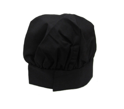 Black Chef Hat Poly/Cotton Hats / Caps / Hairnets - BakeDeco.Com