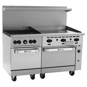 Wolf C60SS-6B24GTN Challenger Natural Gas Range 60, 6 Burners, 24