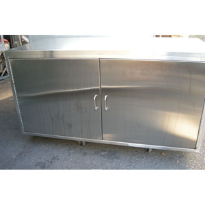 2 Door Stainless Steel Cabinet 60 X 28 X 30 Used Condition Used