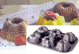 Mini Bundt cake pan 3 shapes Bavarian Star Festival 011172544025 