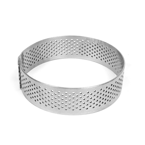 Qlans Perforated Tart Ring Cake Mould Stainless Steel Round 6 * 6 * 2cm