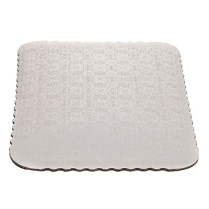 Rectangular White Scalloped Cake Board, Double Wall Die Cut Cake ...