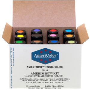 Americolor Amerimist Air Brush Food Color Kit, 12 Colors