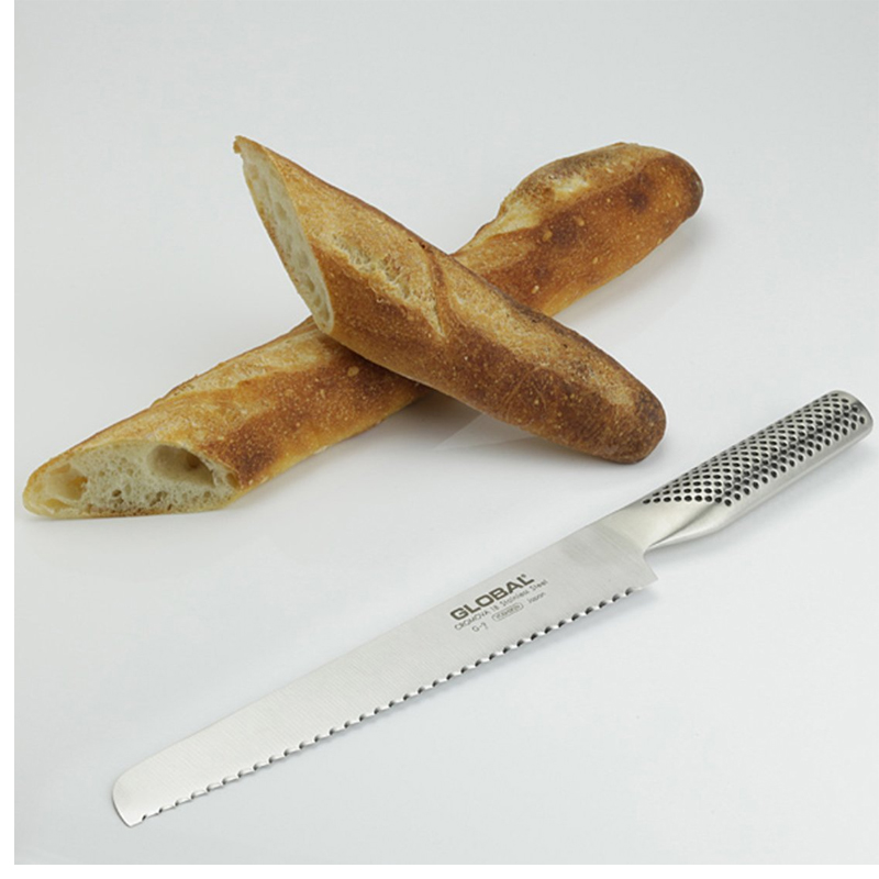 Global Cromova 18 Stainless Steel Bread Knife, 8-3/4" image 3