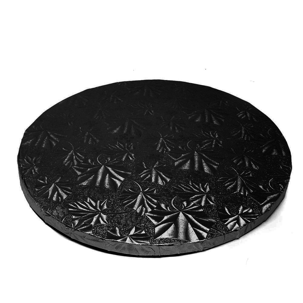 Round Black Cake Drum Board, 10" x 1/2" High image 1
