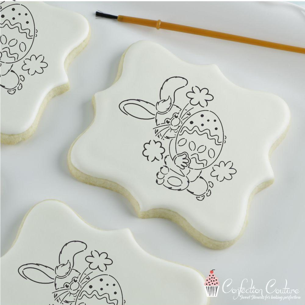 Confection Couture Easter Bunny Paint Your Own Cookie Stencil Cookie  Decorating Stencils 