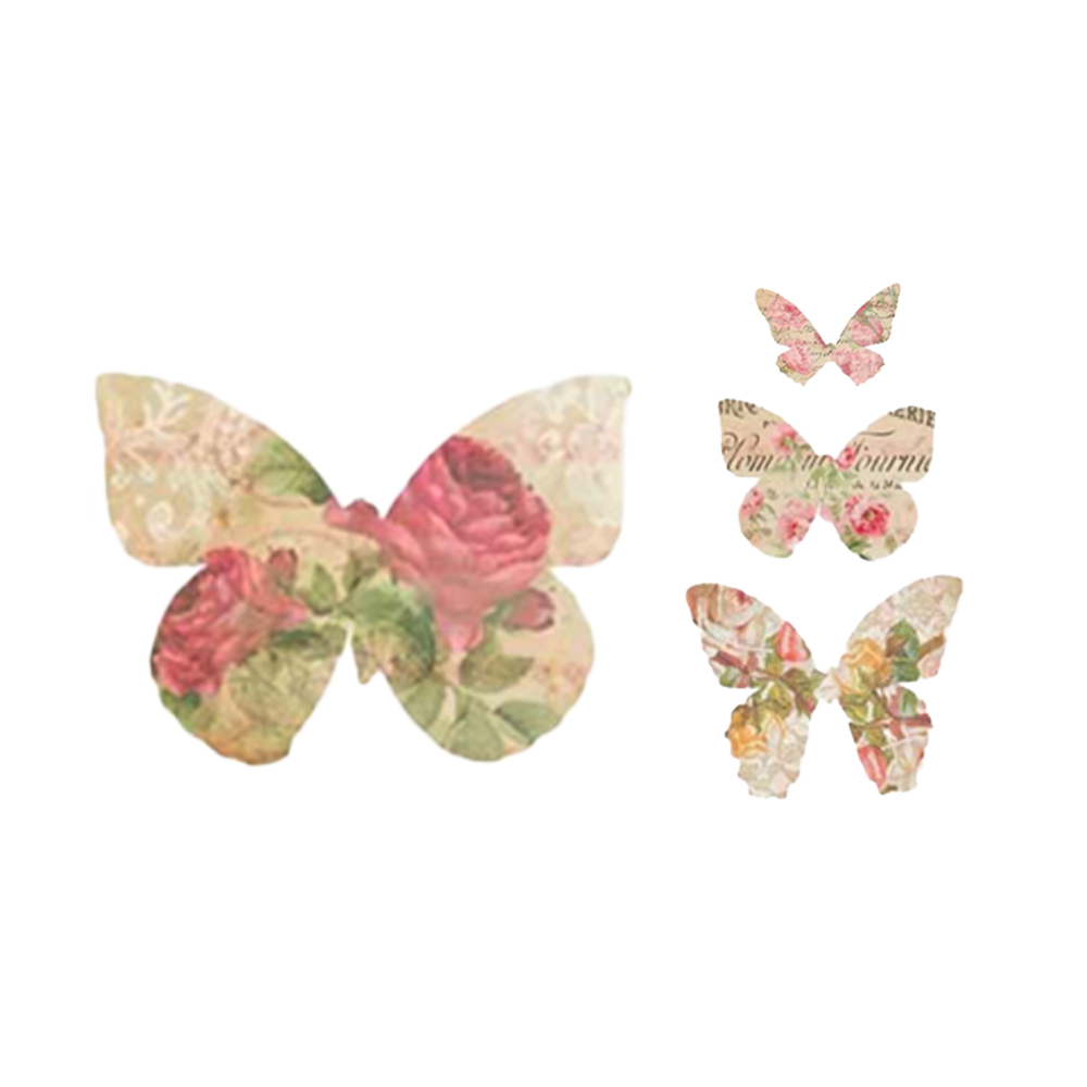 Crystal Candy Vintage Rose Edible Butterflies - Pack of 22 image 1