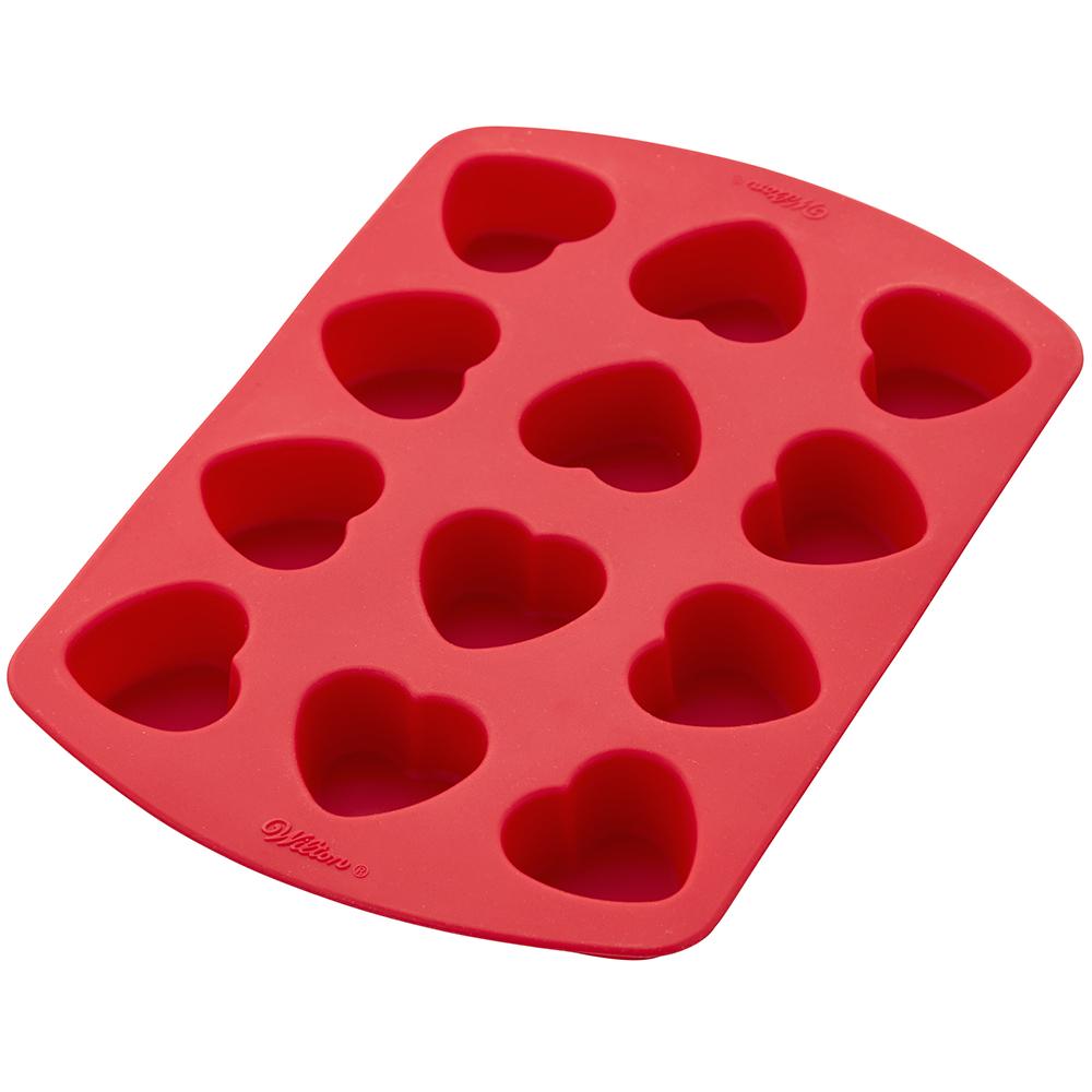  Wilton Mini Hearts Silicone Mold, 12-Cavity - Heart Shaped Mold  : Home & Kitchen