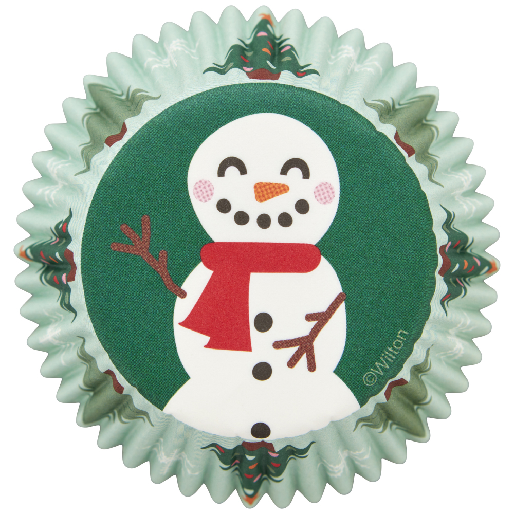 Happy Snowman Paper Christmas Cupcake Liners, 75-Count - Mia Cake House