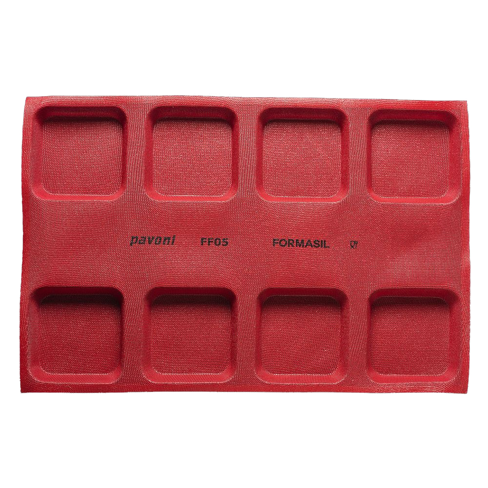 Pavoni FF05 Square Formasil Silicone Baking Mold, 8 Cavities image 1