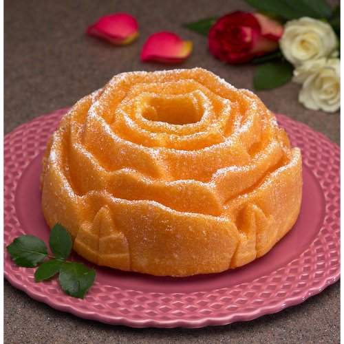 NORDIC WARE 10 cup ROSE FLOWER Heavy Non Stick Cast Aluminum BUNDT CAKE PAN  USA