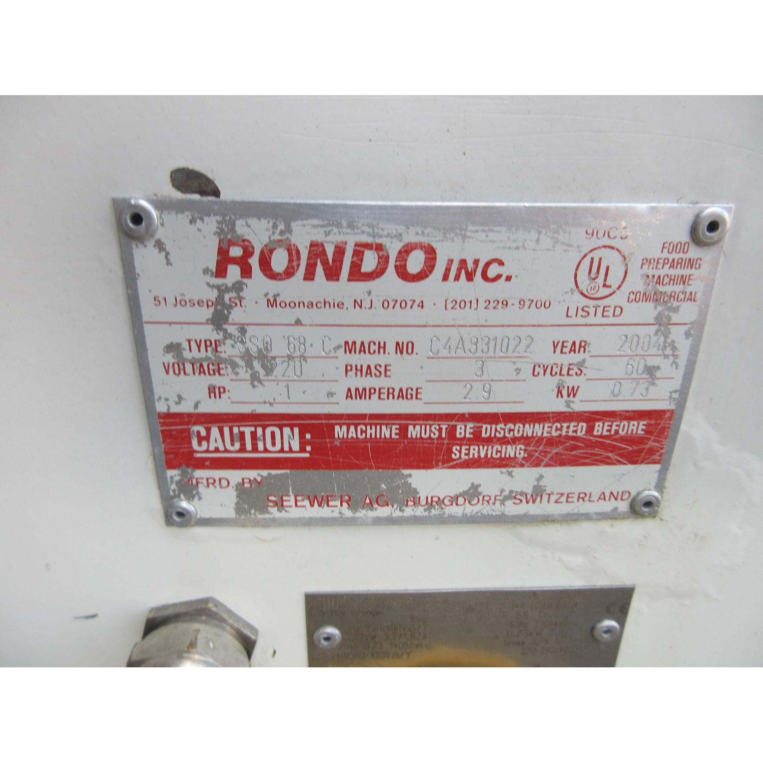 Rondo SSO-68C Reversible Sheeter w/ Cutting Station, Used Excellent Condition image 6