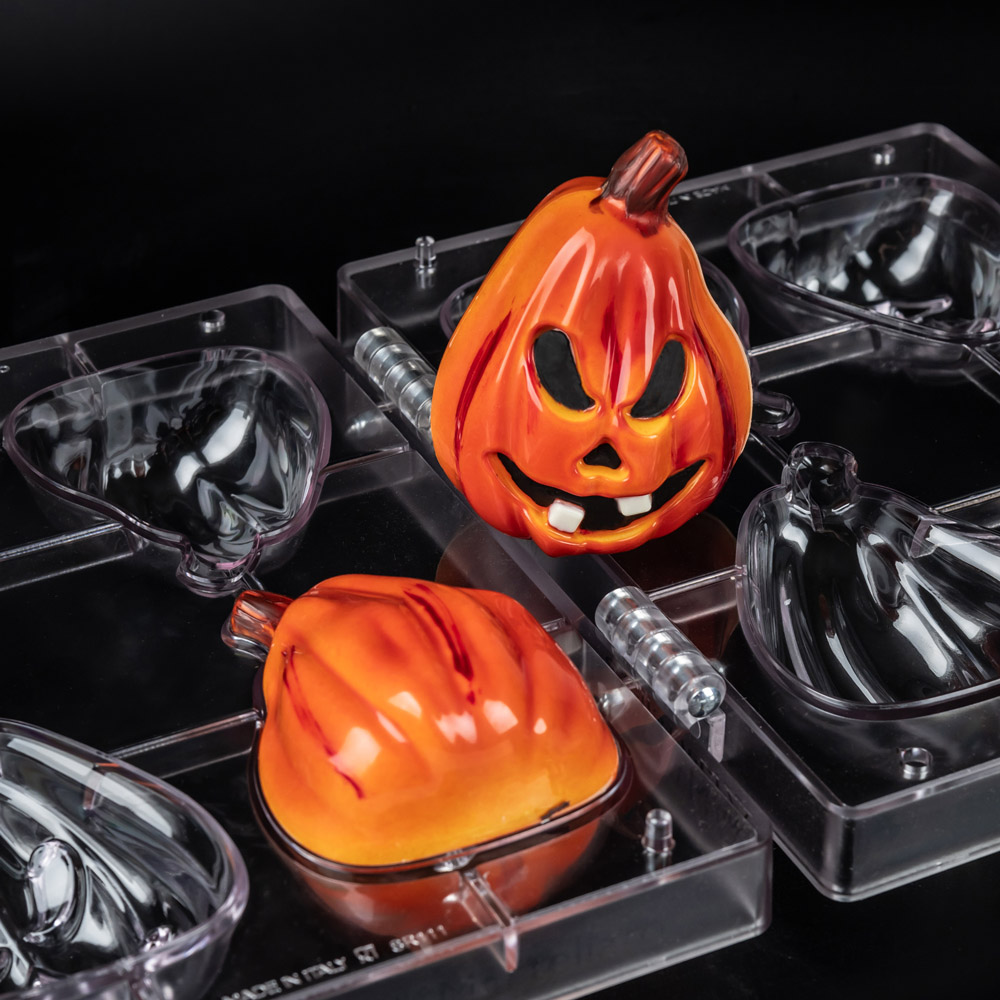 Martellato 3D Pumpkin Polycarbonate Chocolate Mold, 4 Cavities image 2