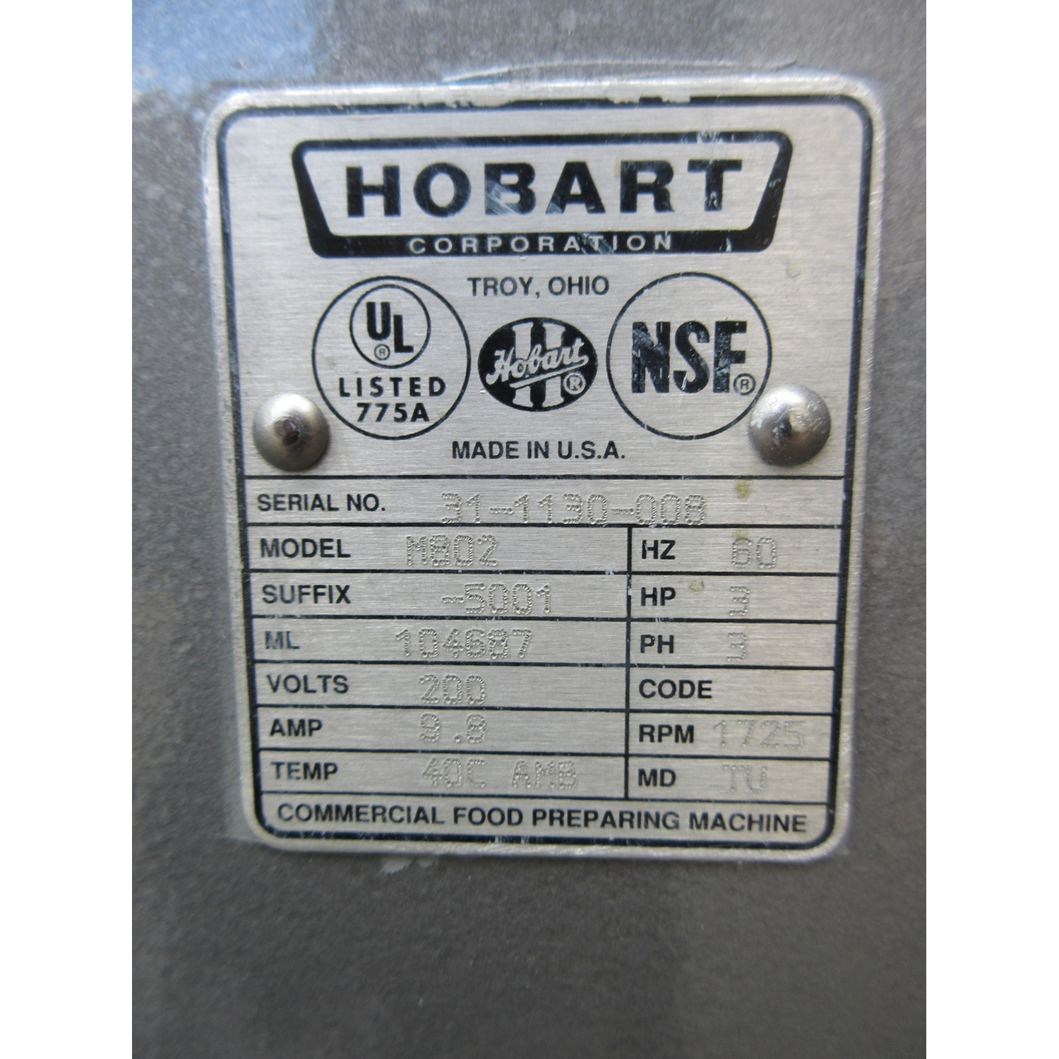 Hobart M802 Mixer 80 Qt, Used Excellent Condition image 3