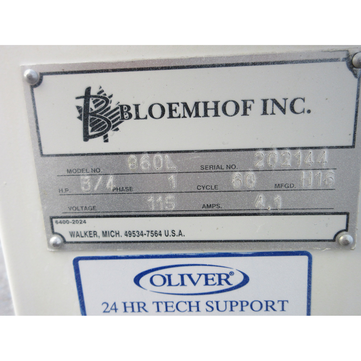 Bloemhof 860L Sheeter Moulder, Used Excellent Condition image 5