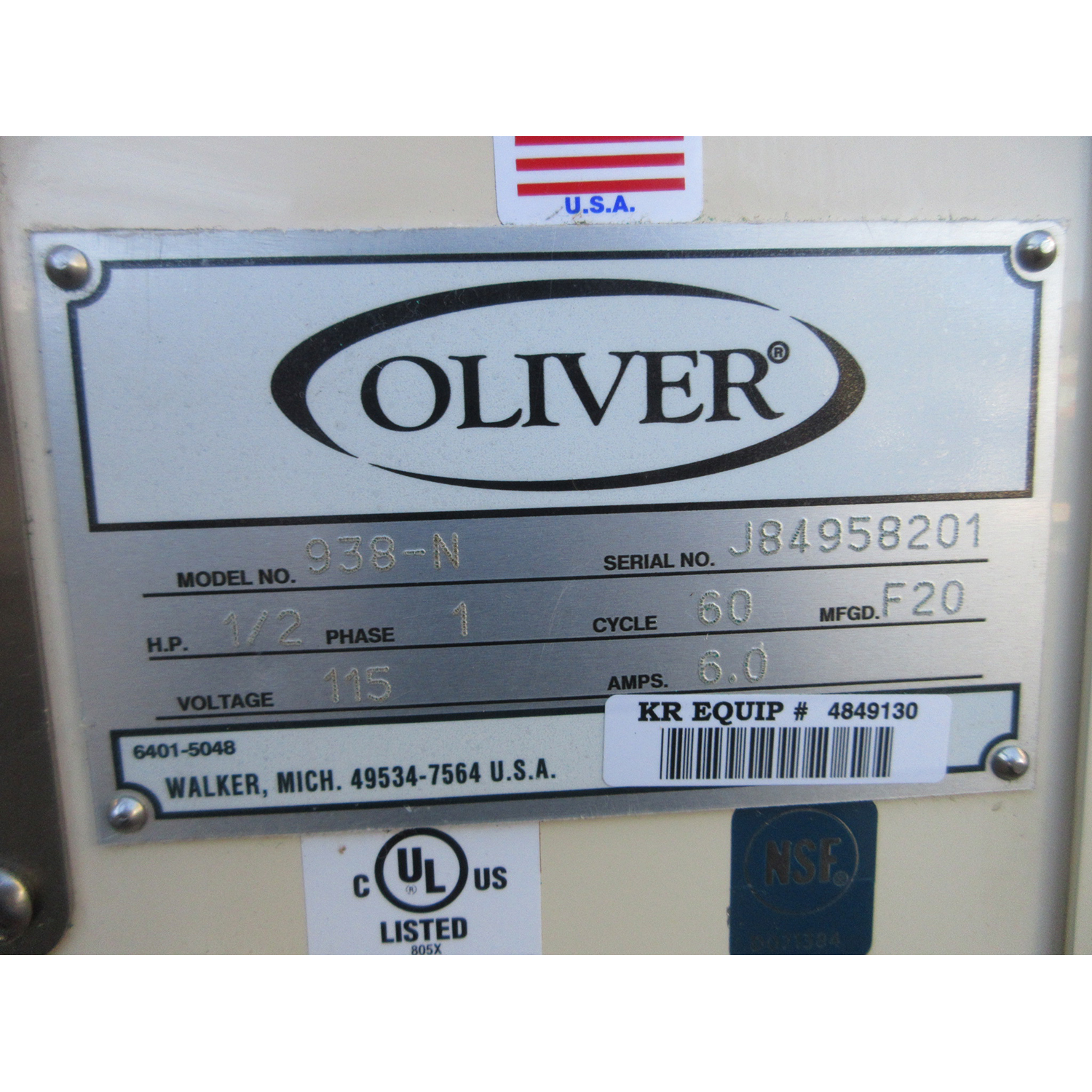 Oliver 938-N Self-Serve Bread Slicer 1/2" Cut, Used Excellent Condition image 4