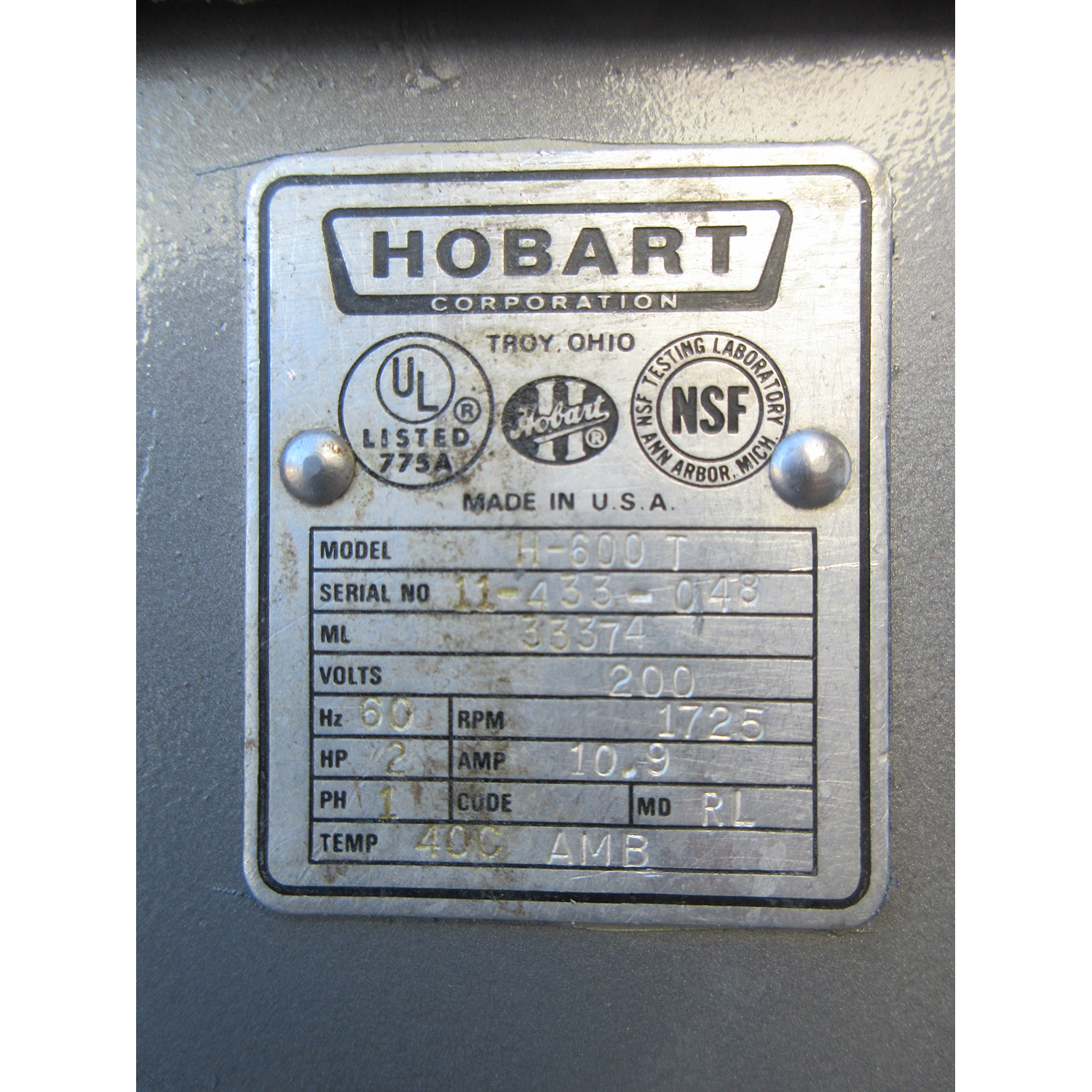 Hobart H-600T Mixer 60 Qt, Used Excellent Condition image 3