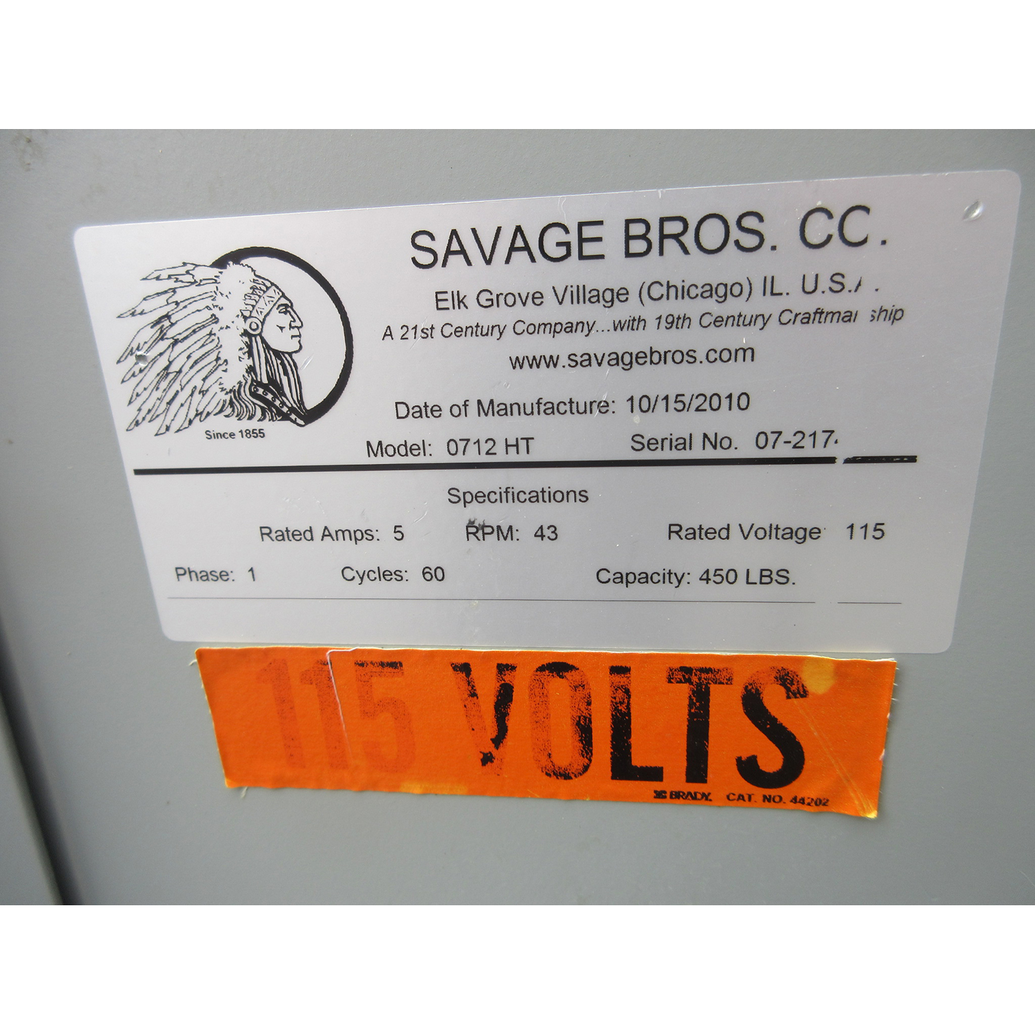 Savage Brothers 0712HT Bowl Lift, Used Excellent Condition image 4