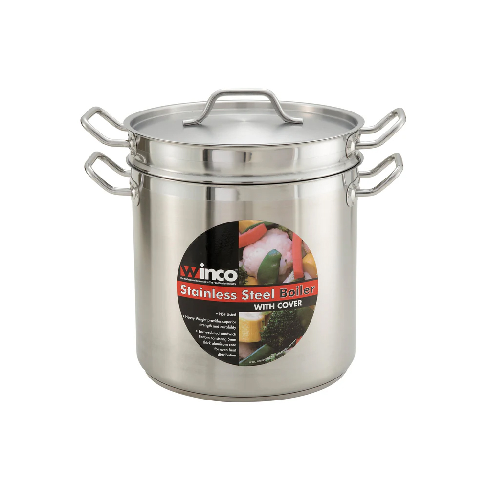 Winco Stainless Steel Double Boiler with Cover, 8 Quart image 2