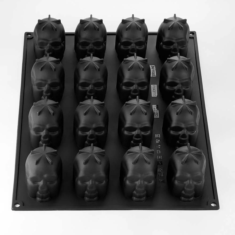 Pavoni Pavoflex PX43110 Skull Silicone Mold, 16 Cavities image 4