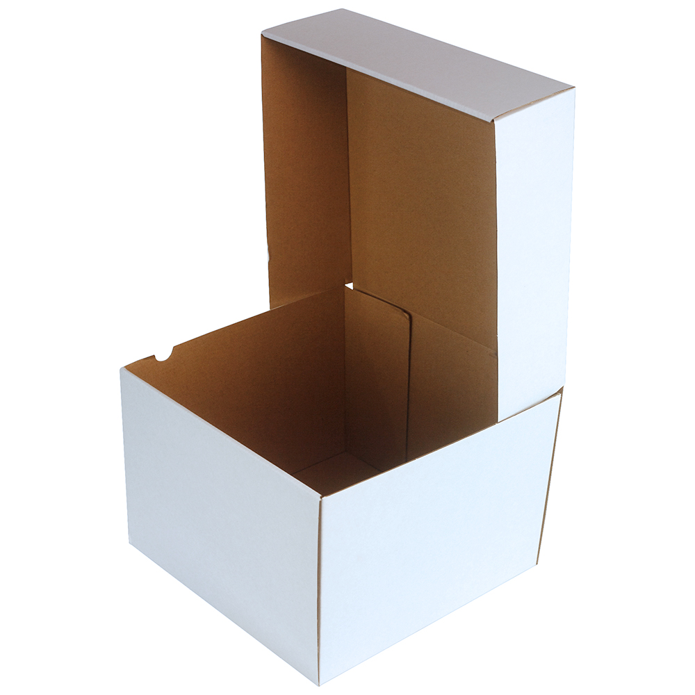 O'Creme White Square Corrugated Cake Box, 12" x 12" x 6" - Pack of 25 image 1