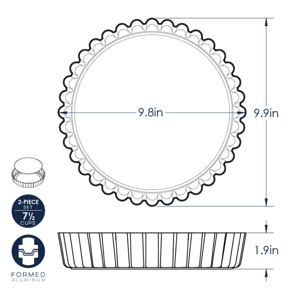 Nordic Ware Quice and Tart Pan with Removable Bottom, 7-1/2 Cup image 3