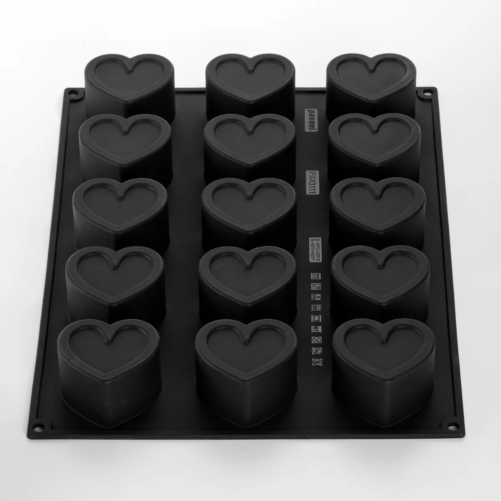 Pavoni Pavoflex PX43111 Hearts Silicone Mold, 15 Cavities image 2