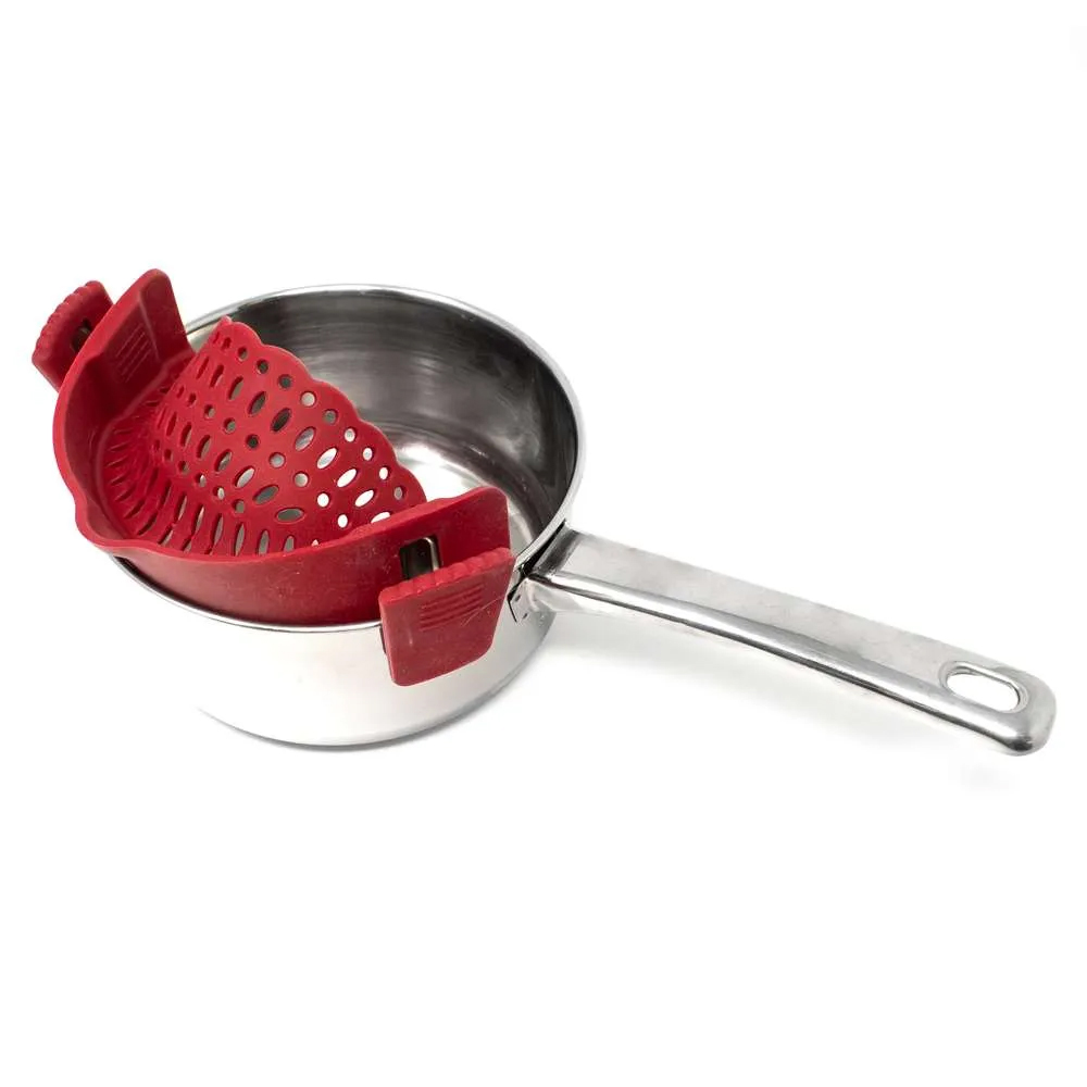 Norpro Red Silicone Clip On Strainer image 2