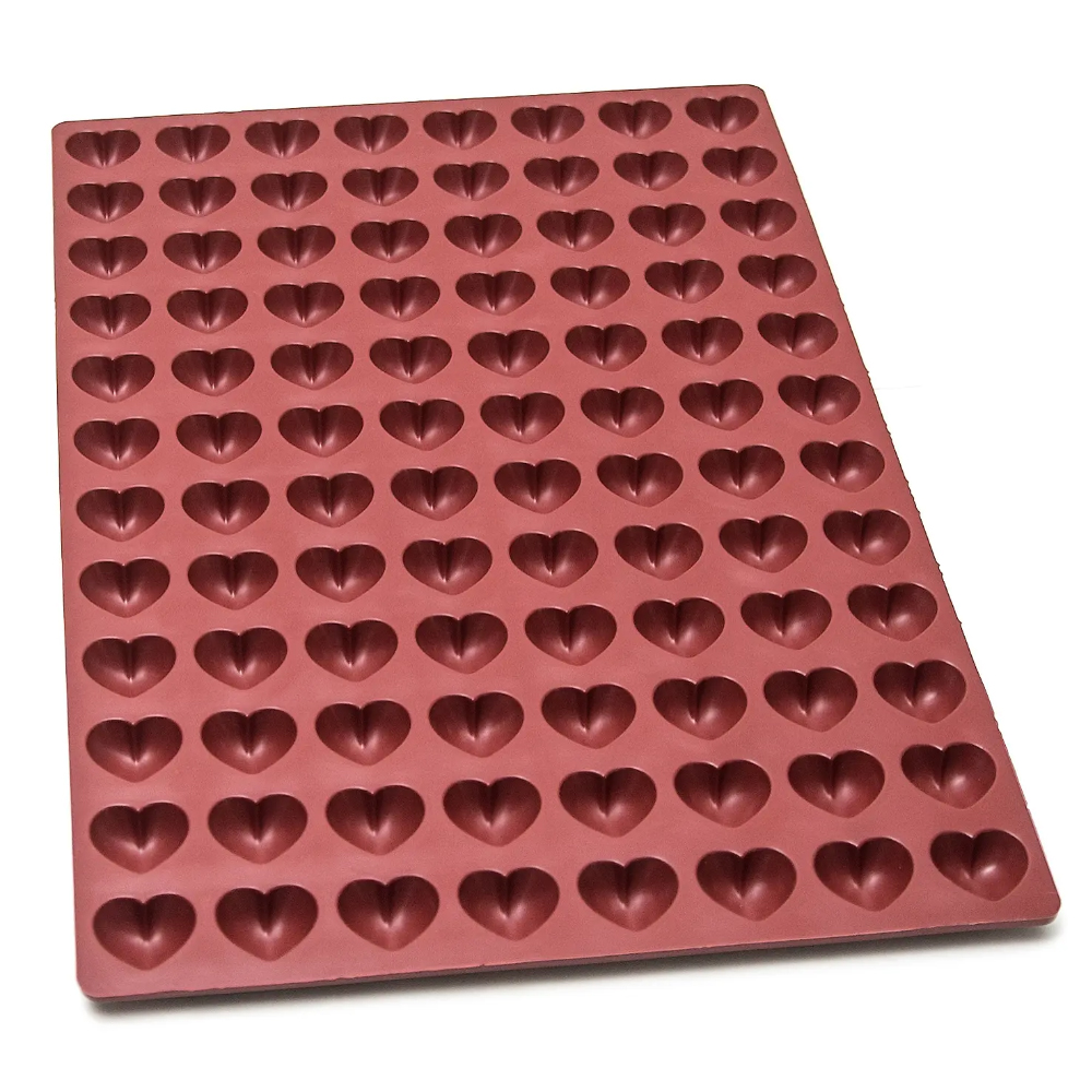 Mae Innovation Mini Heart Silicone Mold, 96 Cavities image 1