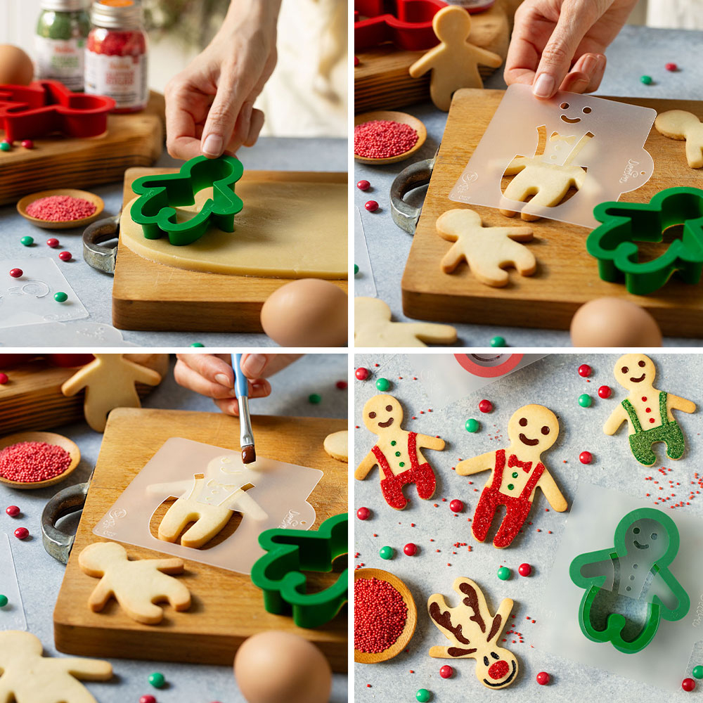 Decora Ginger Xmas Cookie Cutter and Stencil Set image 2