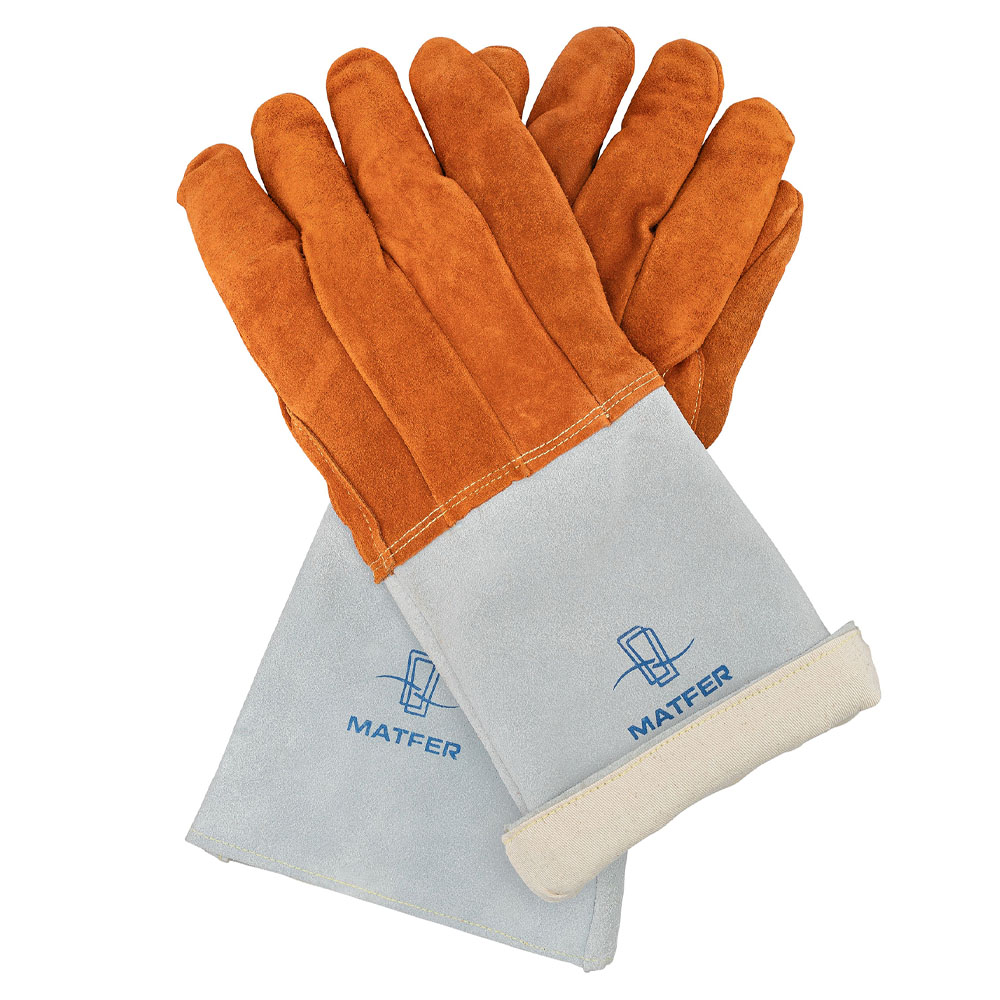 Matfer 773012 Leather 7 3/4" Baker Gloves with Forearm Protection image 2