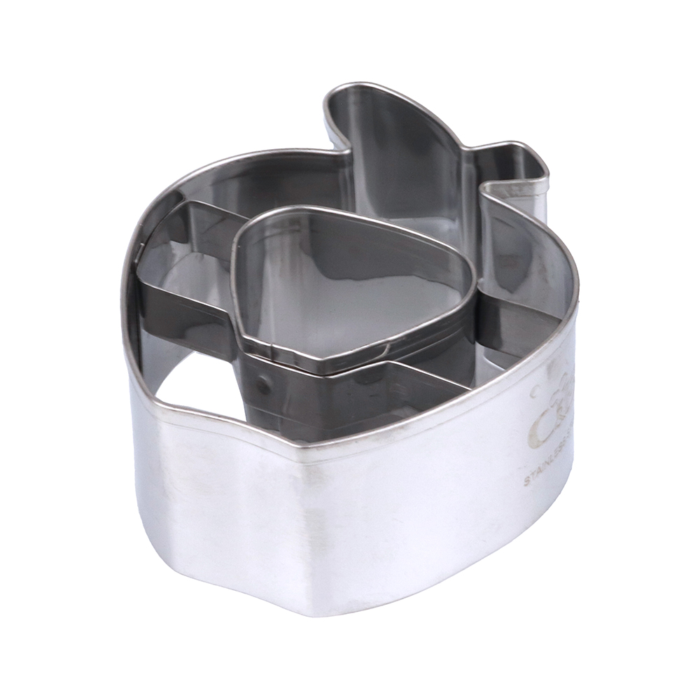 Stainless Steel Apple Cookie Cutter with Center Hole, 2.5" image 1