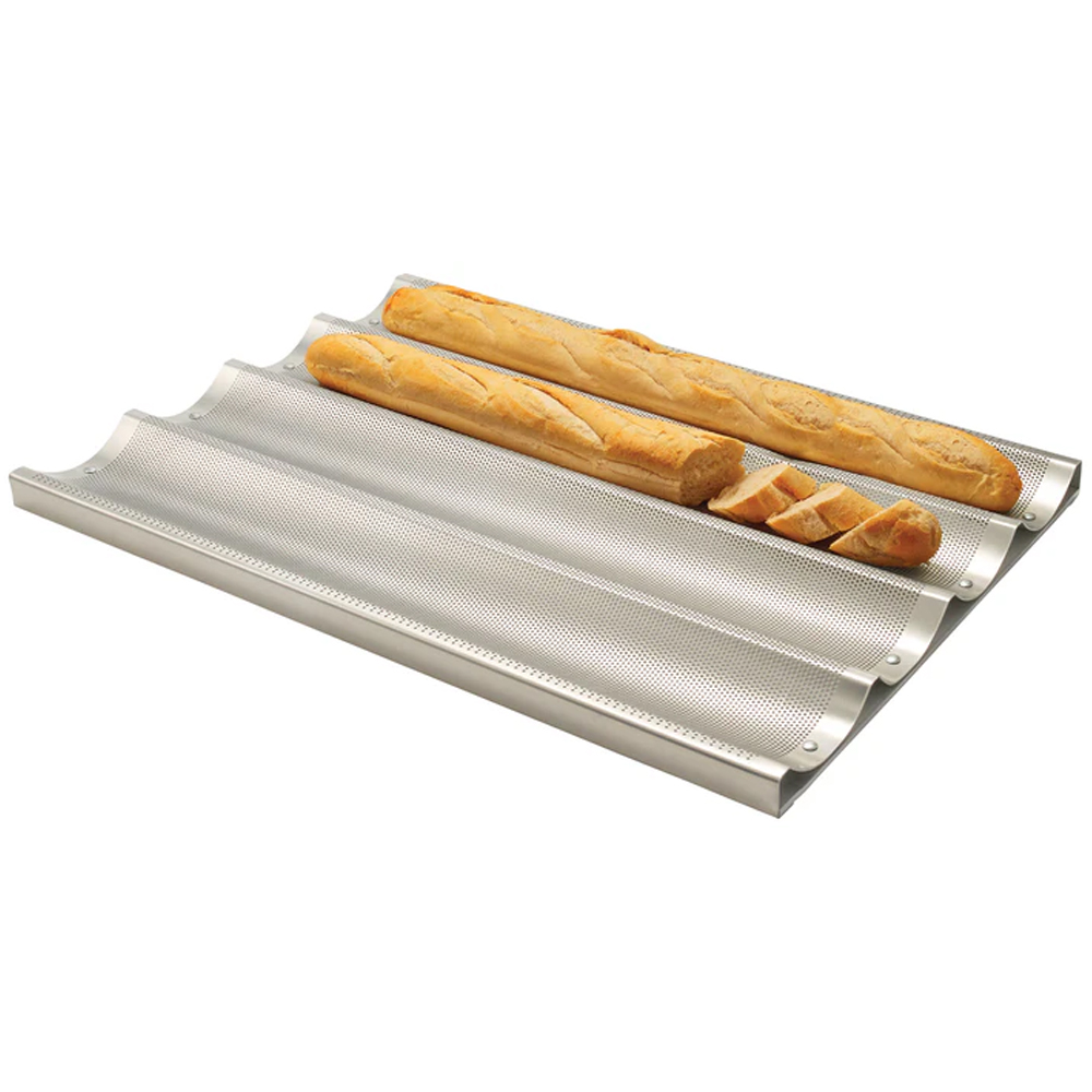 Winco 4 Channel Perforated Non Stick Baguette Pan image 2