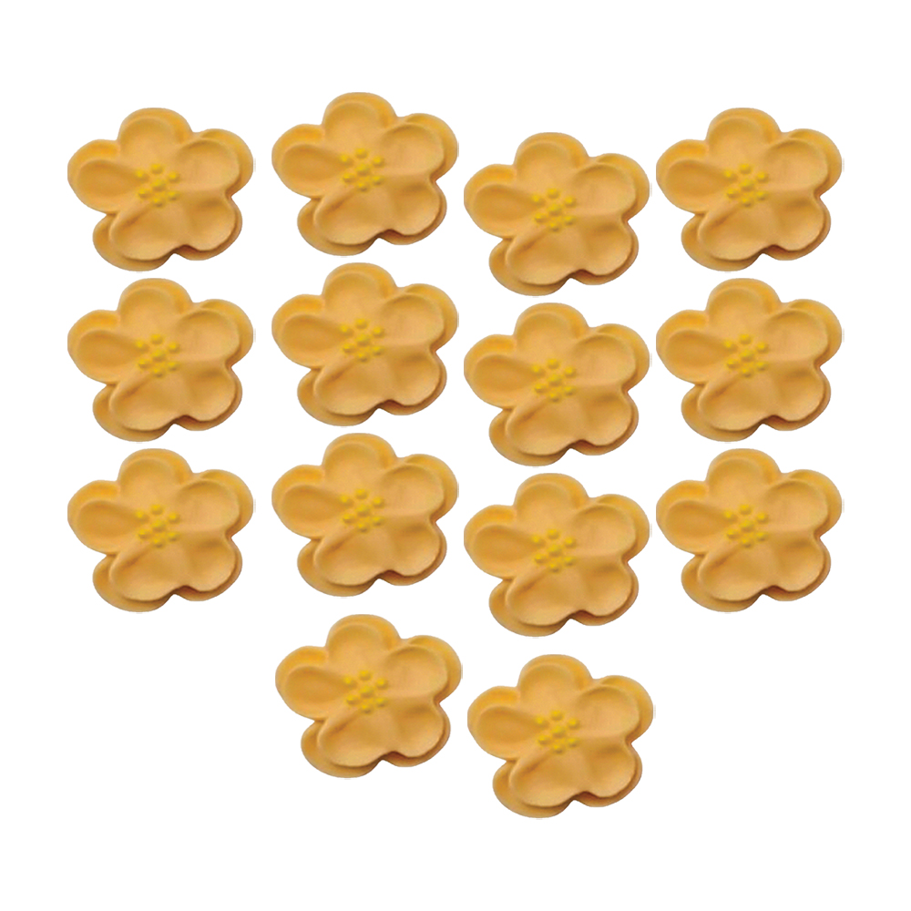 O'Creme Peach Royal Icing Pansies, Set of 14 image 1