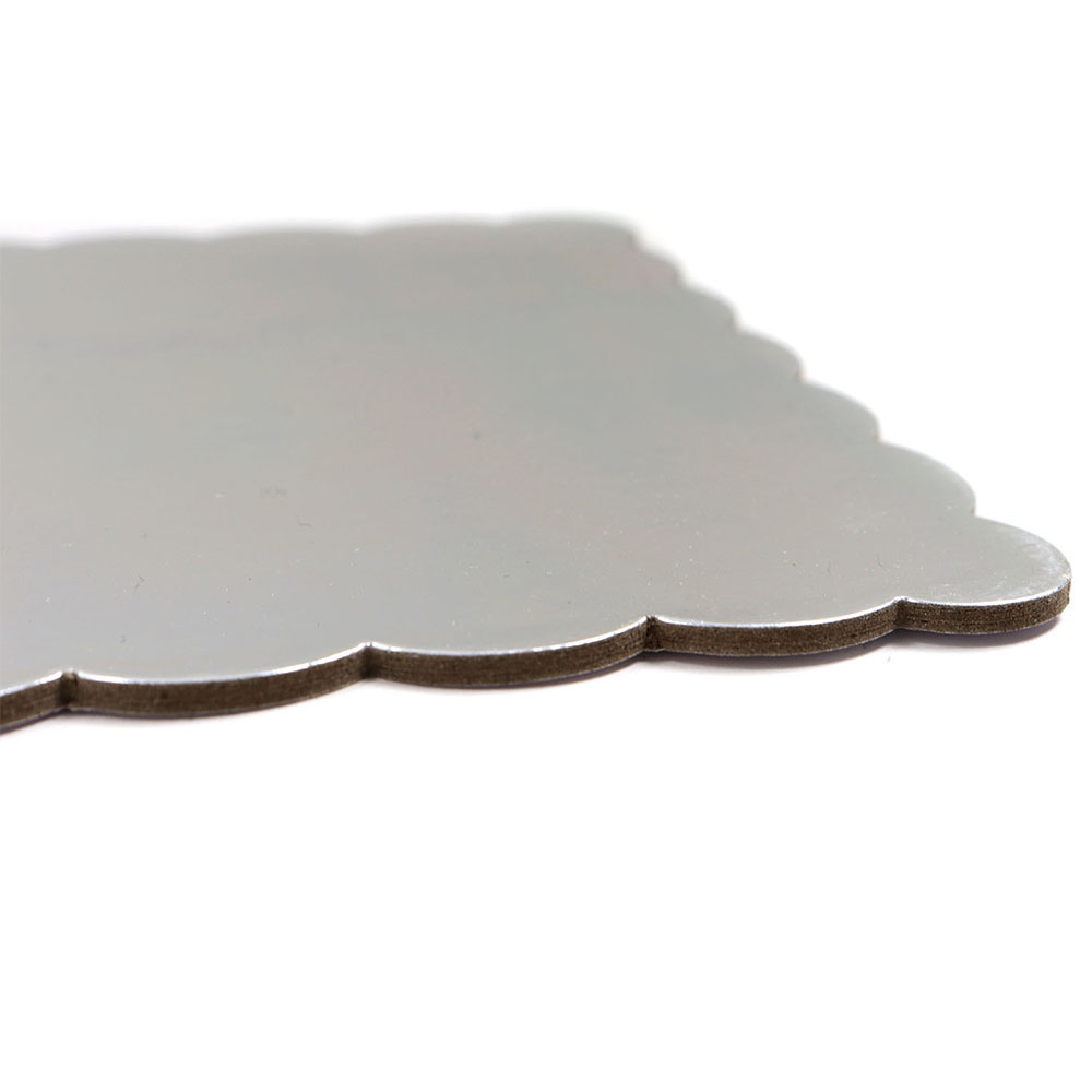 Silver Scalloped Log Cake Boards, 16.75" x 6.5" - Pack of 5 image 1