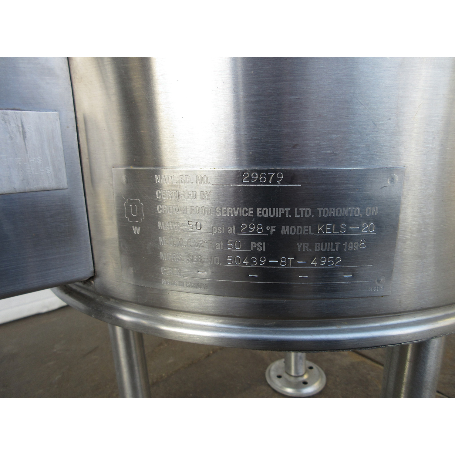 Southbend KELS-20 Electric Steam Kettle, Used Excellent Condition image 4