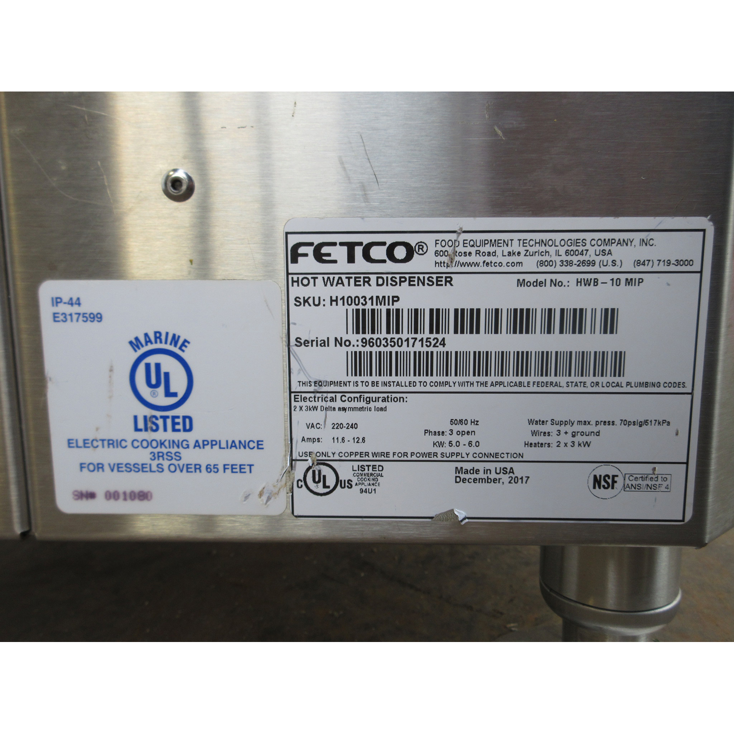 Fetco HWB-10 10 Gallon Hot Water Dispenser, Used Excellent Condition image 3