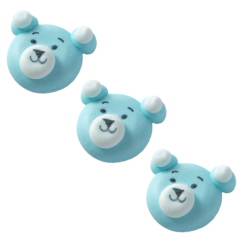 O'Creme Blue Teddy Bear Royal Icing Decorations, Set of 12 image 1